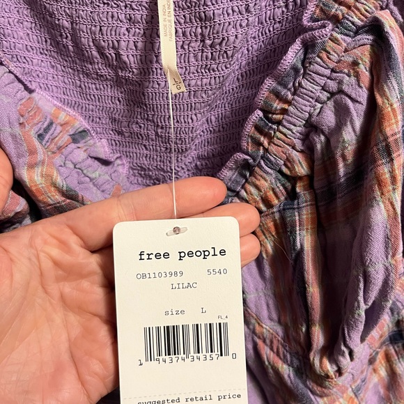 Free people cherry bomb lilac top size large, worn once - Picture 5 of 6
